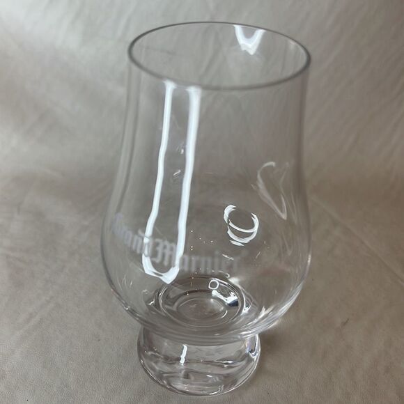 Grand Mariner 8 Ounces Cordial Liquor Cocktail  Clear Glass White Lettering Used - Picture 2 of 5